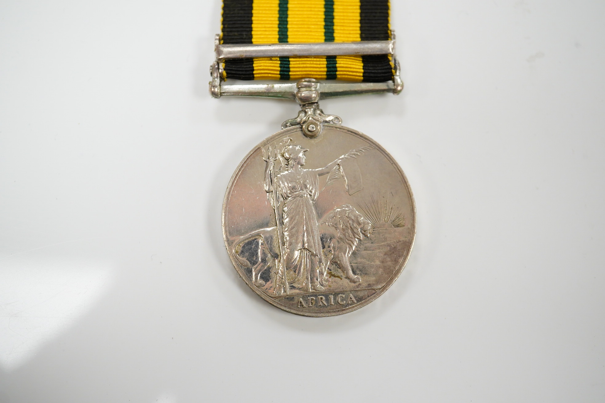 An Africa General Service medal with Somaliland 1908-10 clasp to 94 H.VLDR DHERO KHAN, 76/PUNJABIS